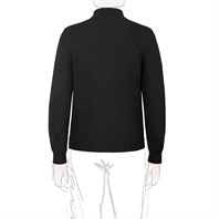 Black cashmere sweater with half zip Alternative Image