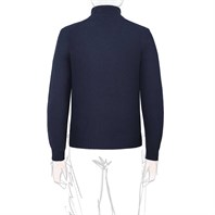 Blue cashmere sweater with half zip Alternative Image