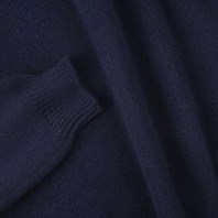 Blue cashmere sweater with half zip Alternative Image