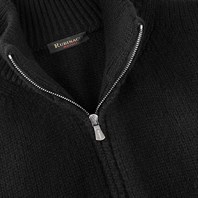 Black cashmere sweater with zip Alternative Image