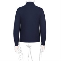 Blue cashmere sweater with zip Alternative Image
