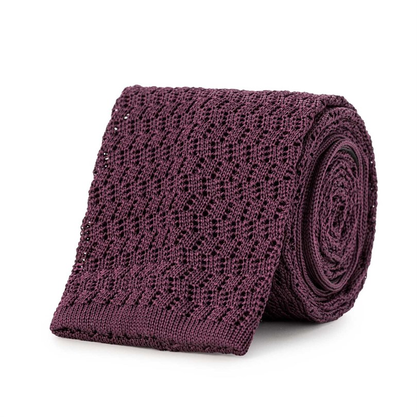Hollyhock pink knitted tie