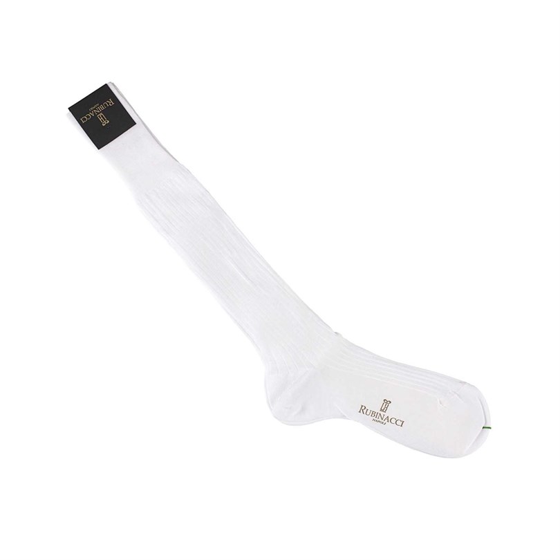 White ribbed lisle socks