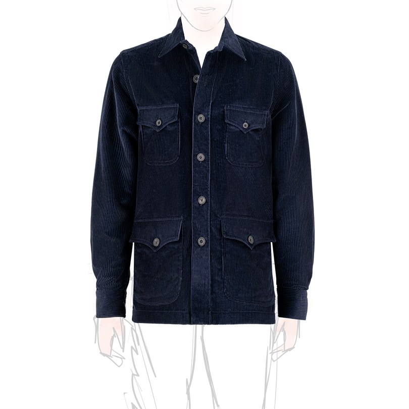 Blue corduroy safari jacket