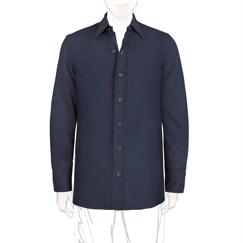 Blue wool overshirt