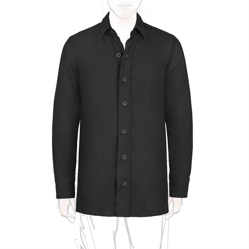 Black wool overshirt