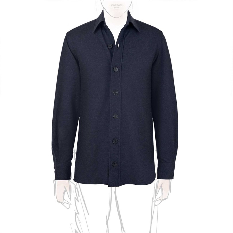 Blue cashmere overshirt