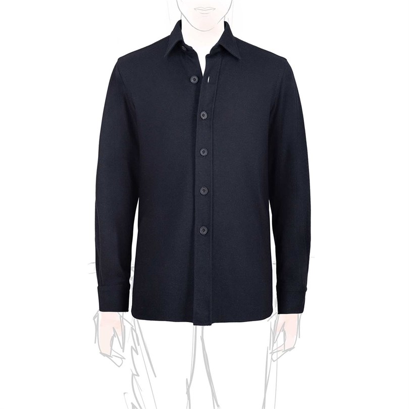 Midnight blue cashmere overshirt