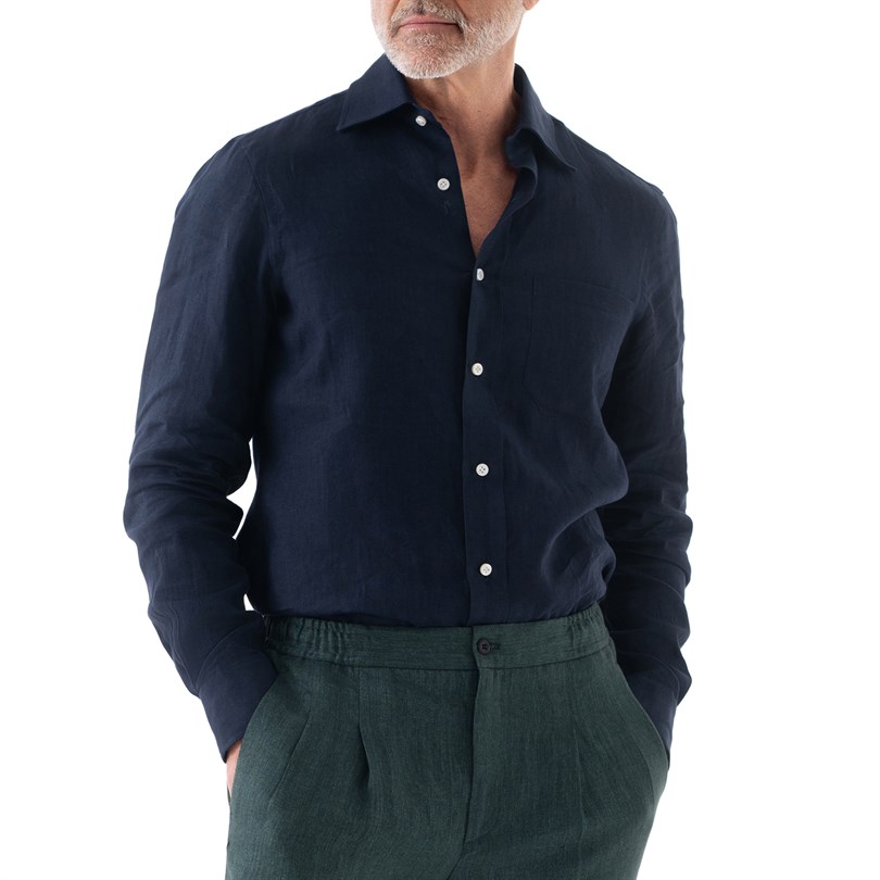 Blue linen shirt
