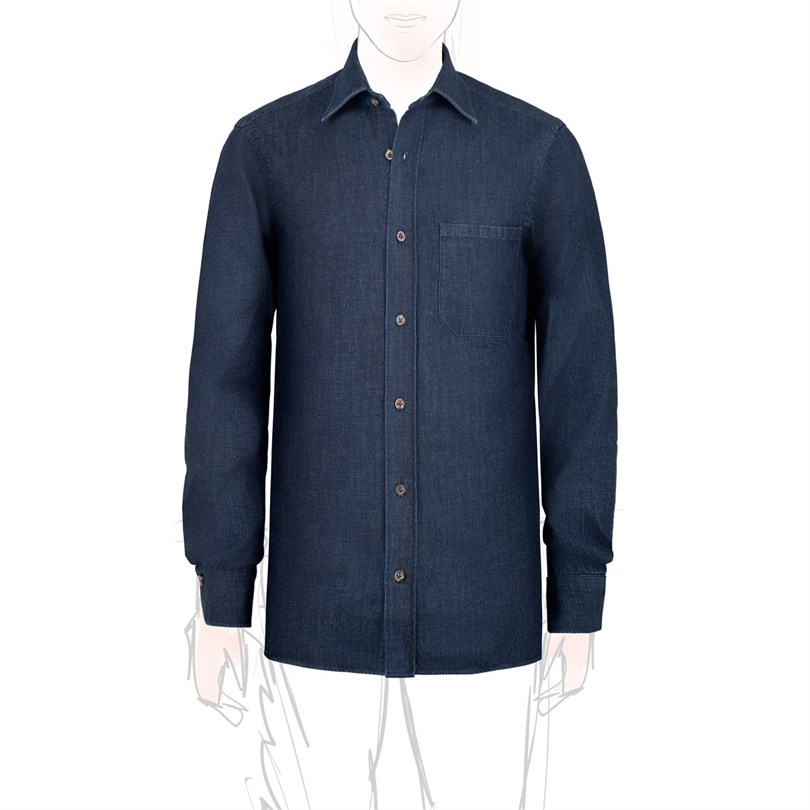 Dark denim cotton shirt