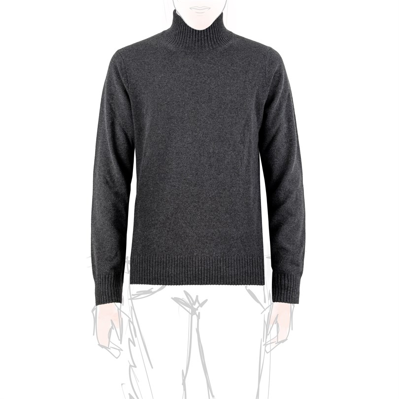 Dark gray cashmere turtleneck sweater
