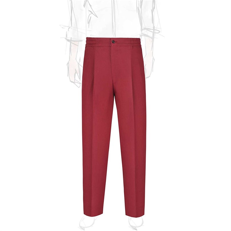 Red linen leisure pants