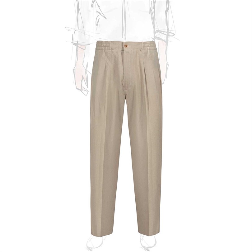Taupe linen leisure pants