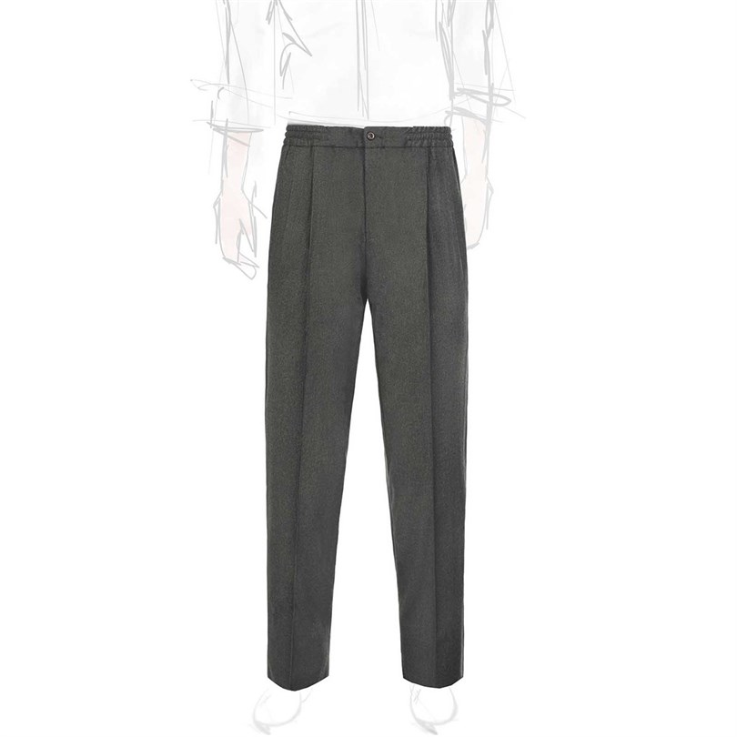 Green flannel wool leisure pants