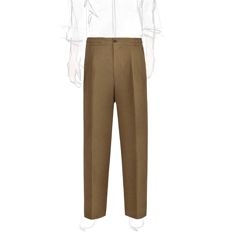 Tobacco linen leisure pants 