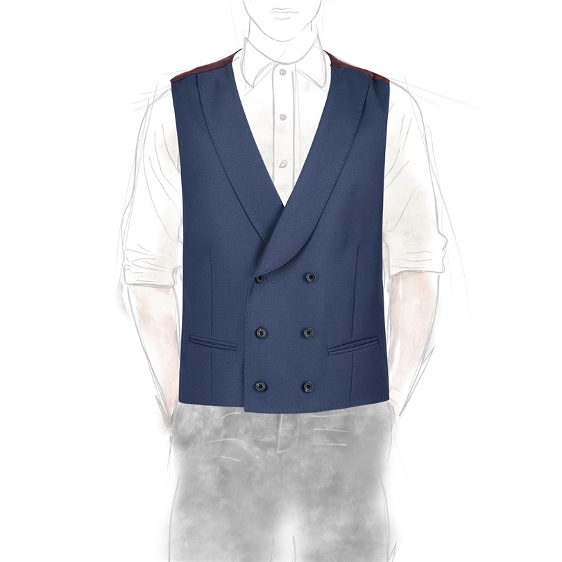 Light blue tasmanian wool double-breasted vest “green certified”