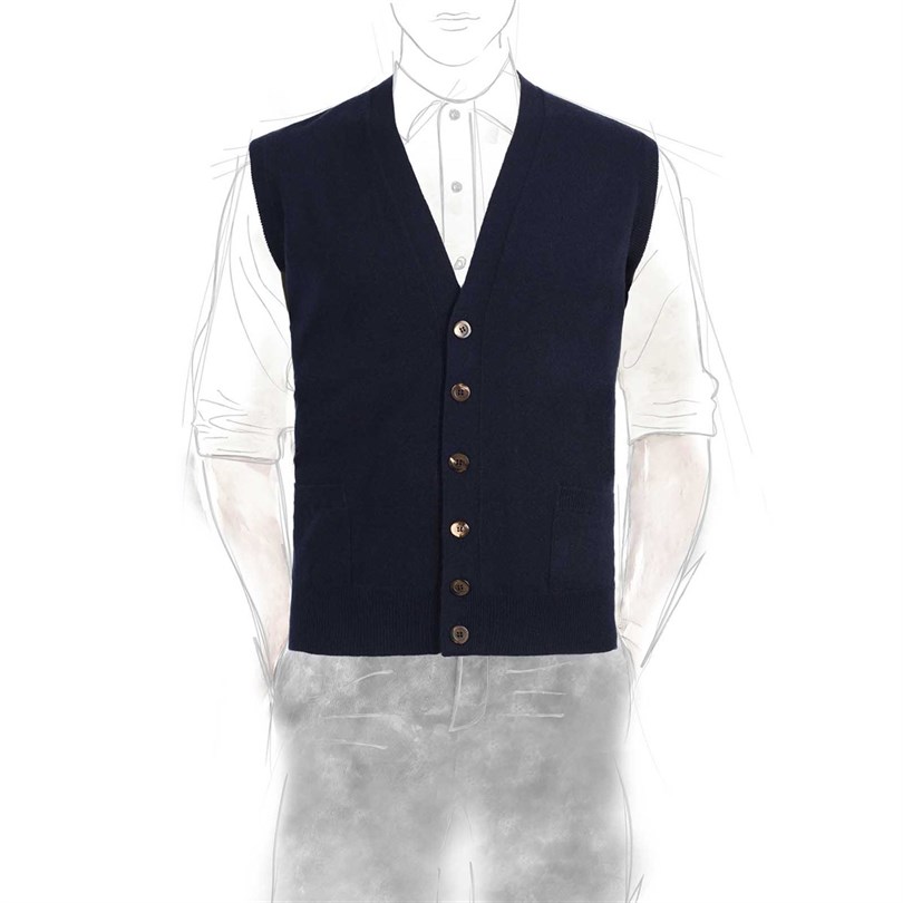 Blue navy cashmere vest