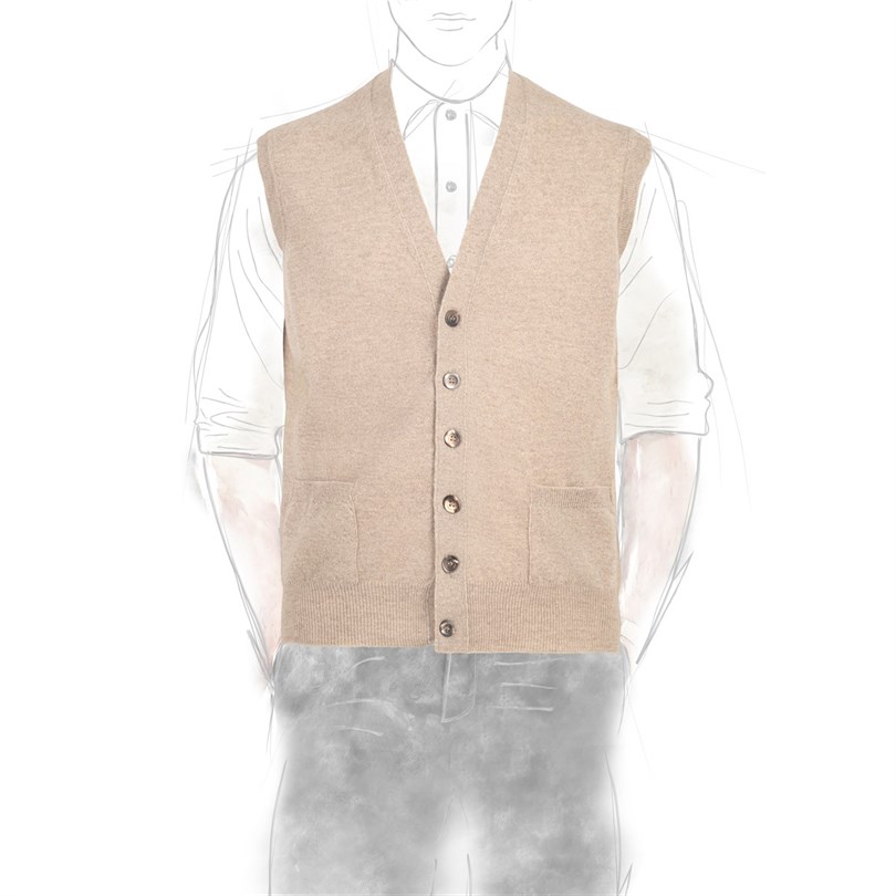 Beige cashmere vest