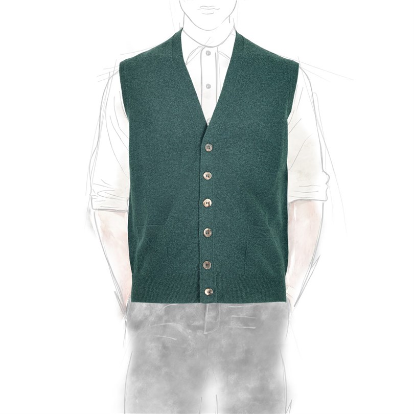 Green cashmere vest