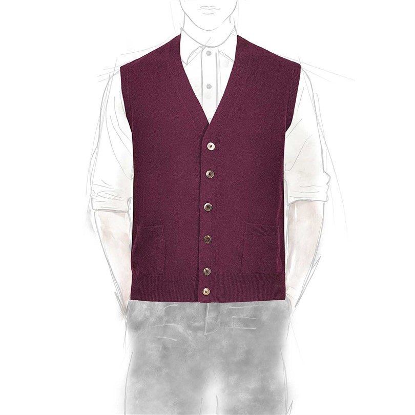 Wine cashmere vest