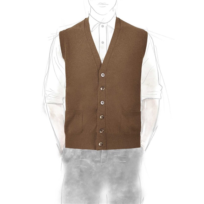Hazelnut cashmere vest