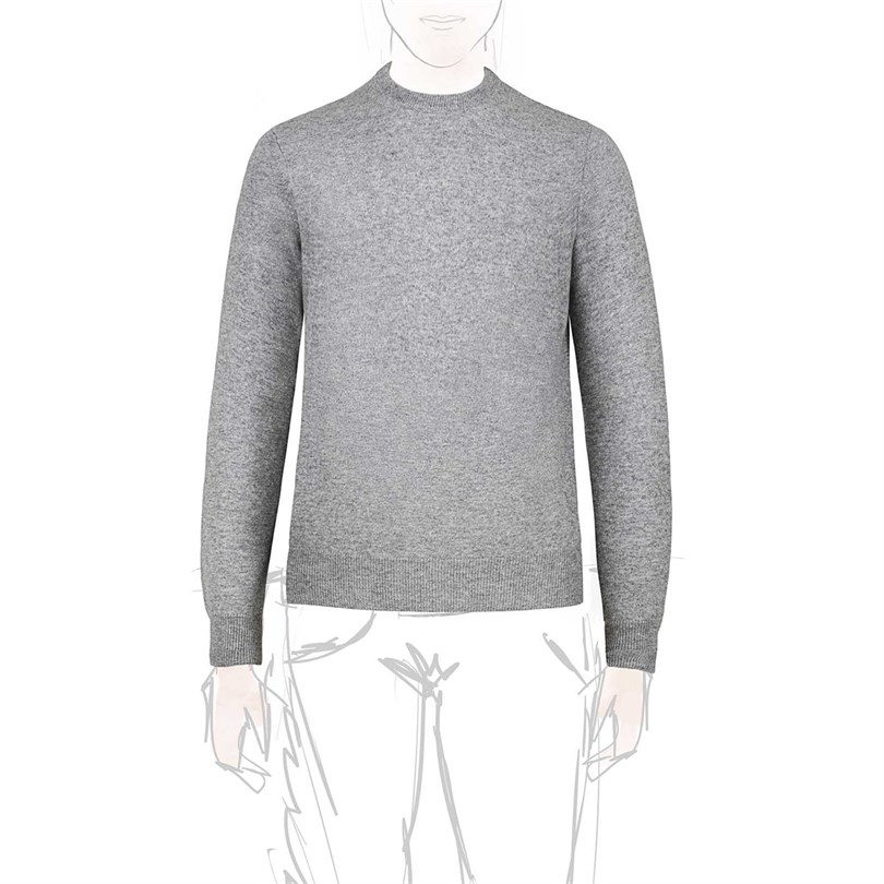 Gray cashmere crew-neck sweater