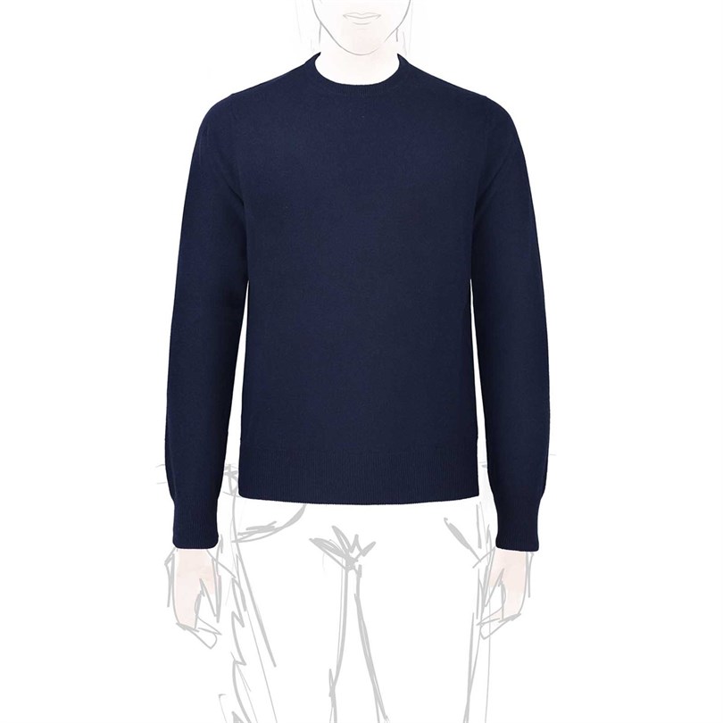 Blue cashmere crew-neck sweater