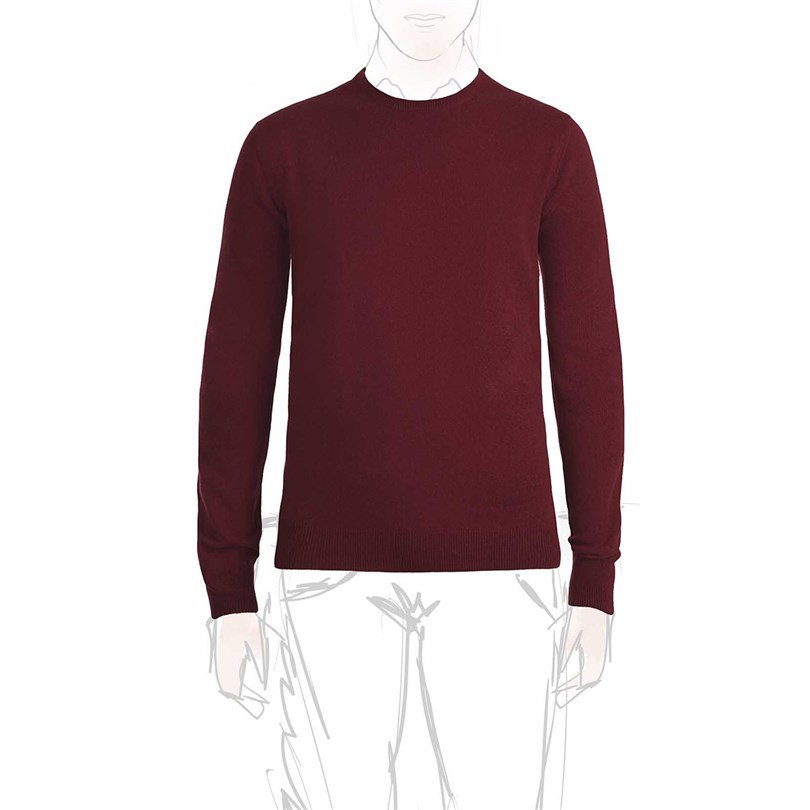 Bordeaux cashmere crewneck sweater