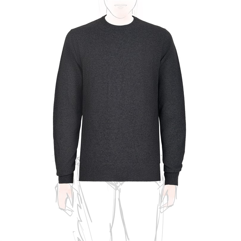 Dark gray cashmere crew-neck sweater