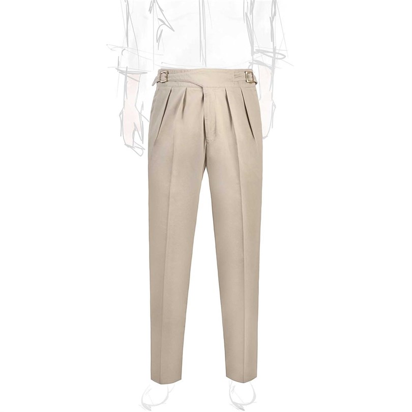 Beige cotton manny trousers