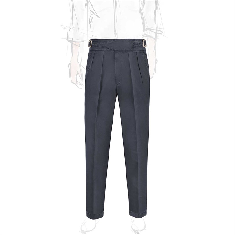 Navy blue cotton manny trousers
