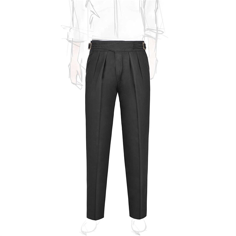 Black cotton manny trousers