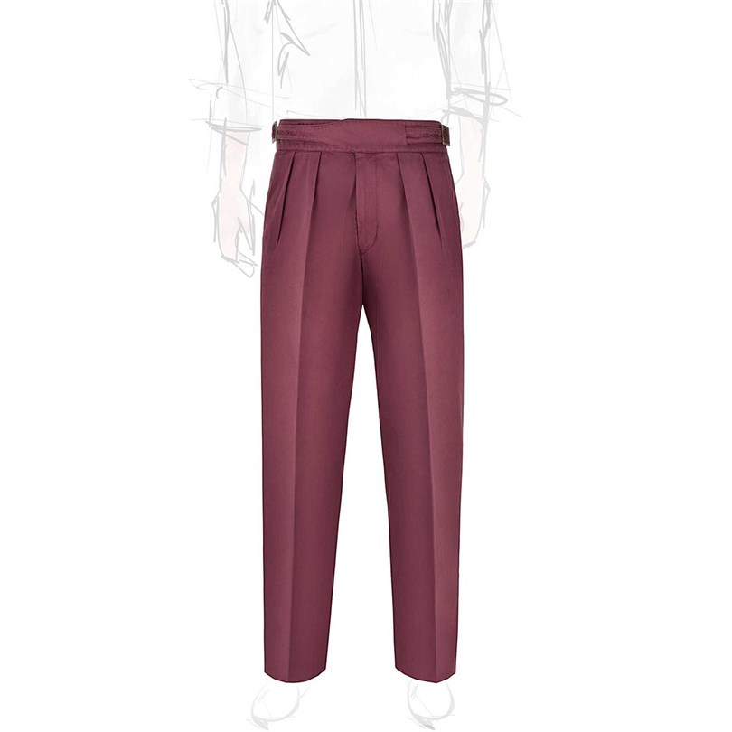 Cotton wine manny trousers