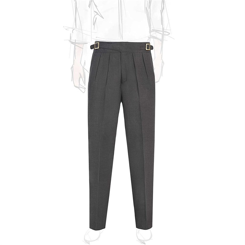 Limited edition dark gray hopsack manny trousers