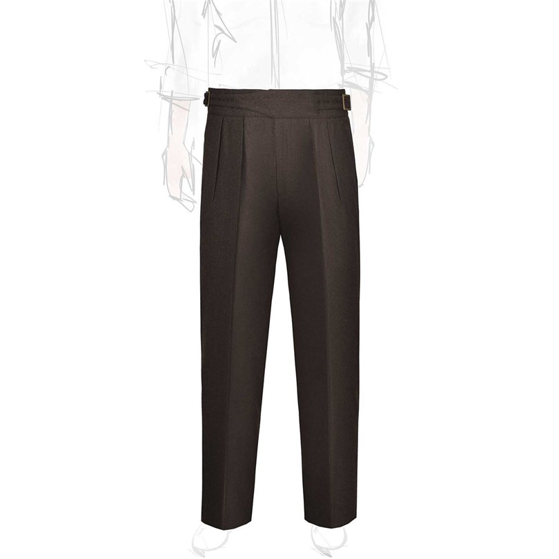 Brown flannel manny trousers