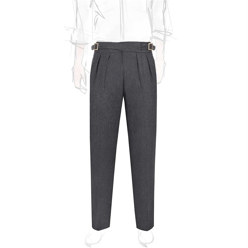 Limited edition charcoal wool and cashmere manny trousers