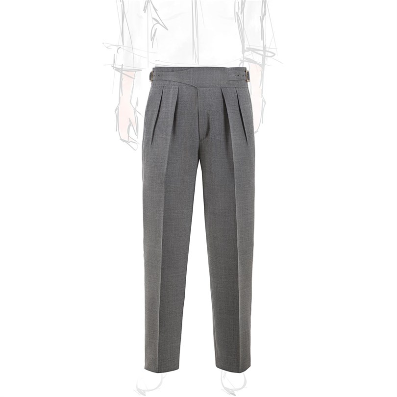 Gray hopsack manny trousers