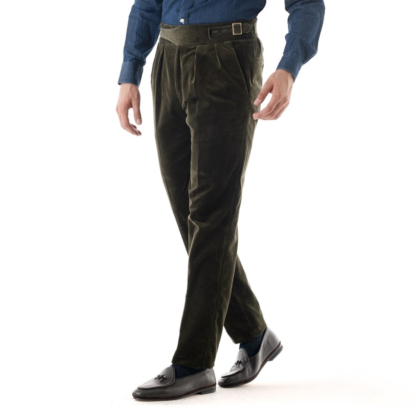 Green corduroy manny trousers
