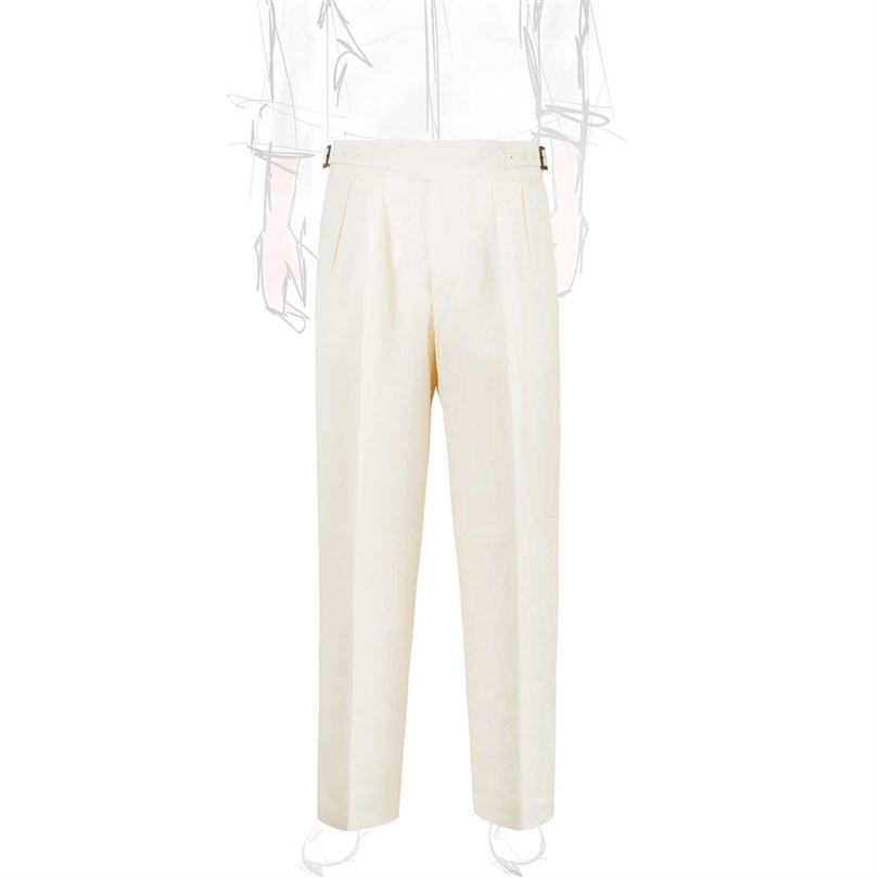 Ivory linen manny trousers 
