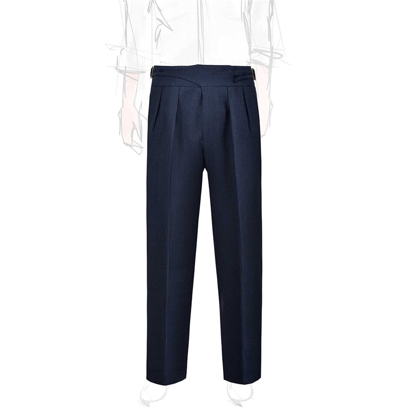 Blue linen manny trousers 