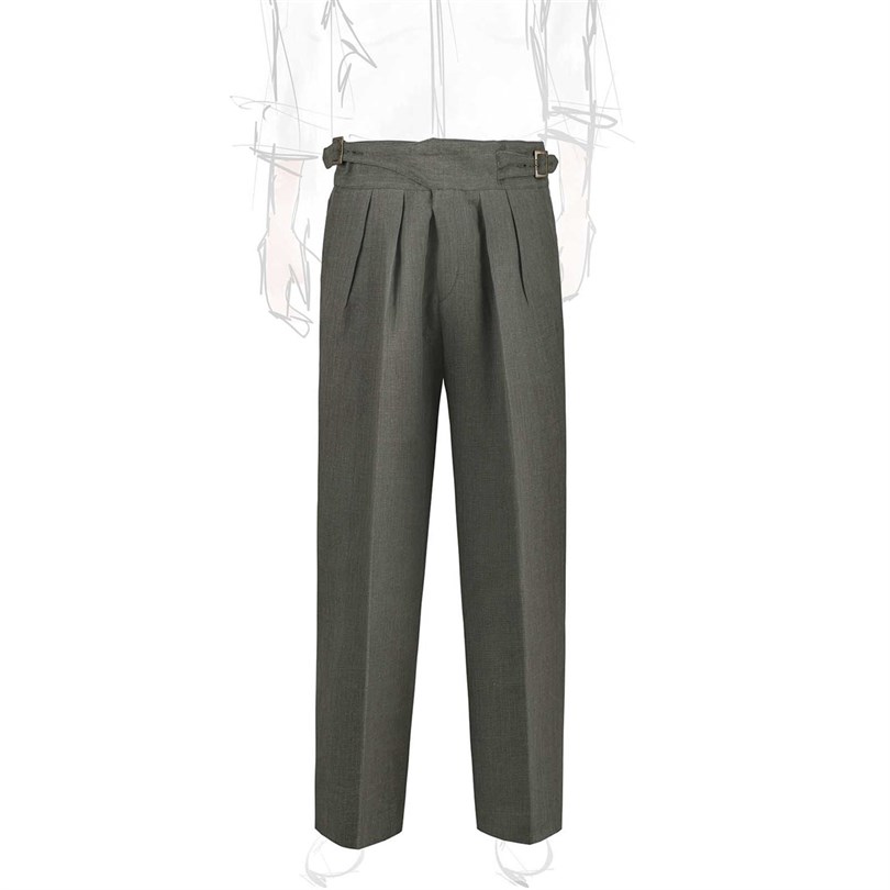 Green linen manny trousers