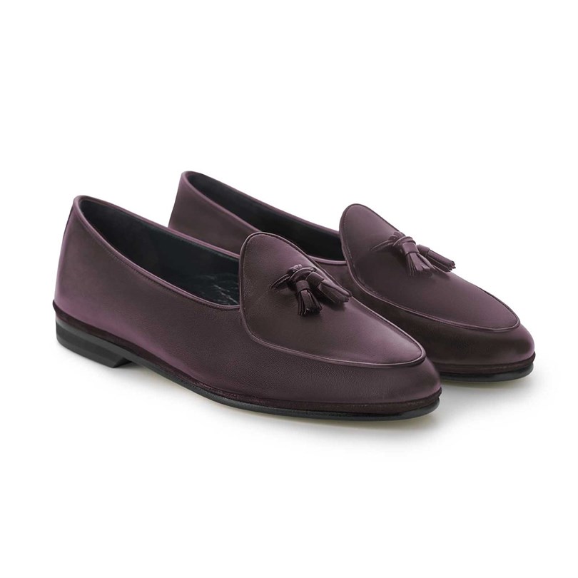 Marphy leather bordeaux with tassels