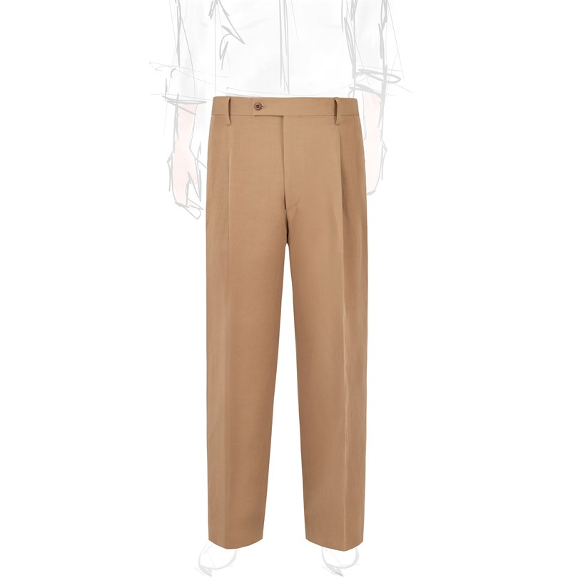 Pantaloni modello Ciro in misto lino beige