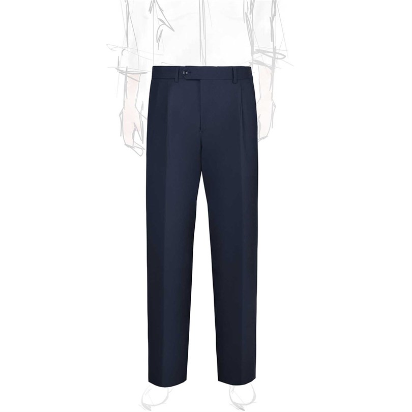 Blue Tasmania trousers with 2 pleats