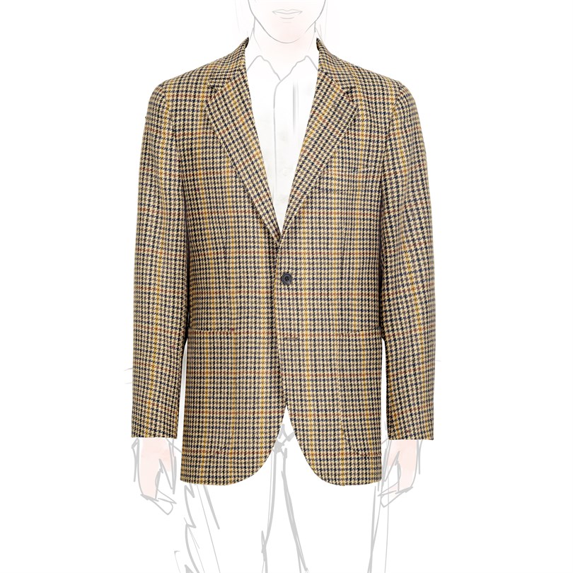 Vintage Archive beige pied de poule wool single-breasted jacket