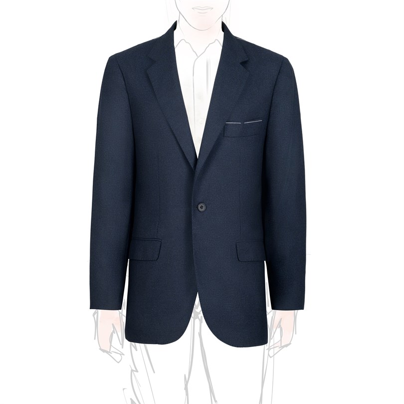 Blue flannel wool single-breasted jacket "SW1"