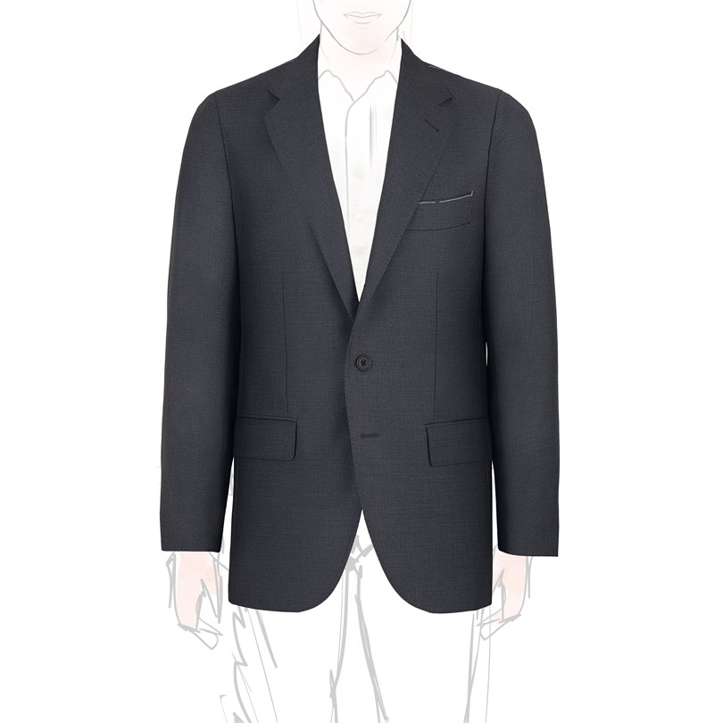 Dark gray tasmania wool single-breasted jacket "SW1"