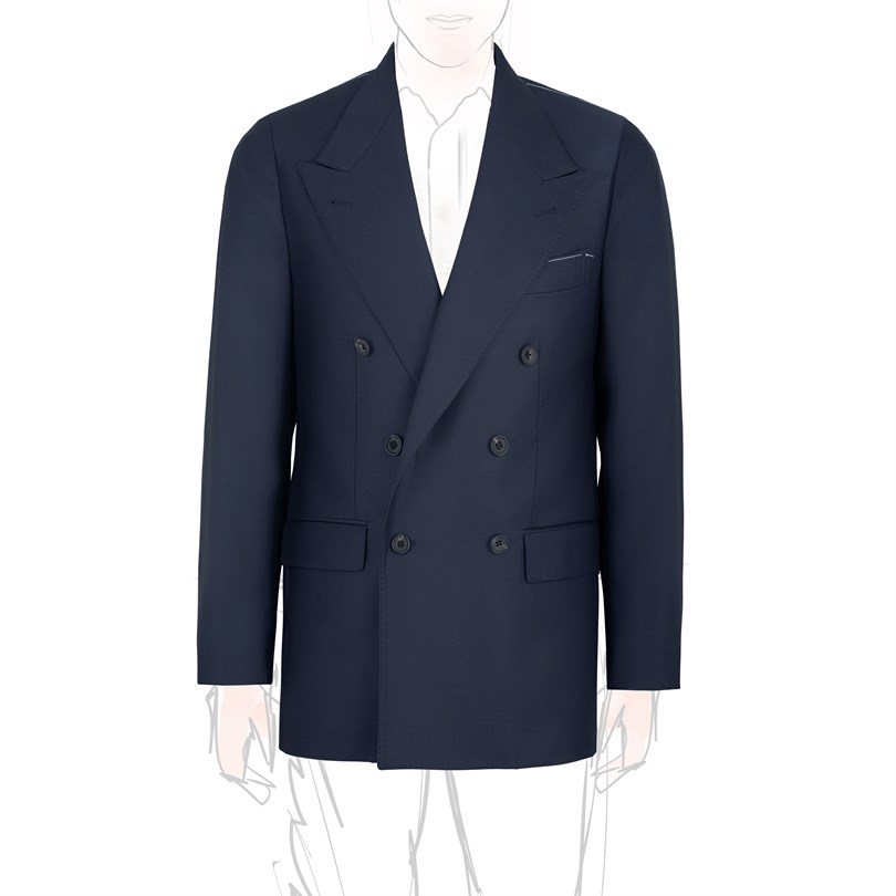 Blue tasmania wool double-breasted jacket "SW1"