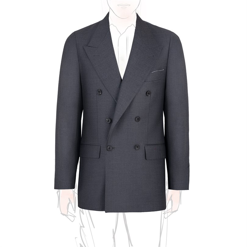 Dark gray tasmania wool double-breasted jacket "SW1"