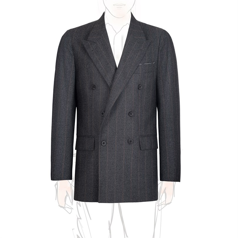 Double-breasted grey pinstripe wool jacket "SW1"
